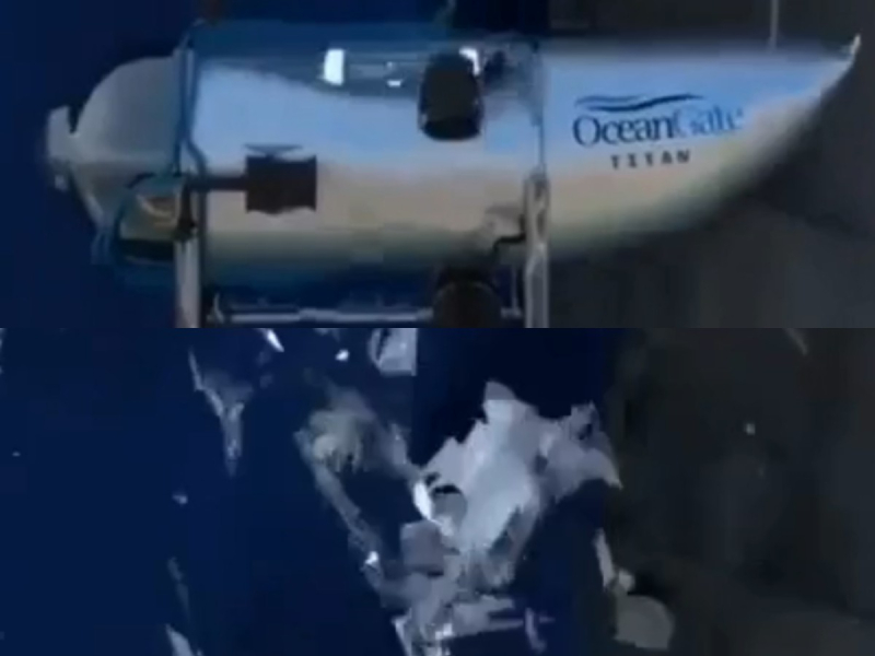 Опубликовано видео возможного взрыва батискафа у «Титаника» и его последнее погружение