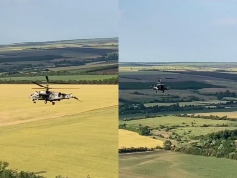 Вертолет Ка-52 ВС РФ без хвоста вернулся на базу, попав видео